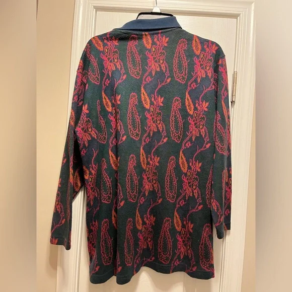 Vintage 80s- 90s black and print long sleeve blouse size medium - Picture 9 of 9